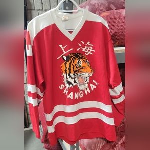 Vintage Shanghai tigers 90s ravens knit hockey jersey men's small